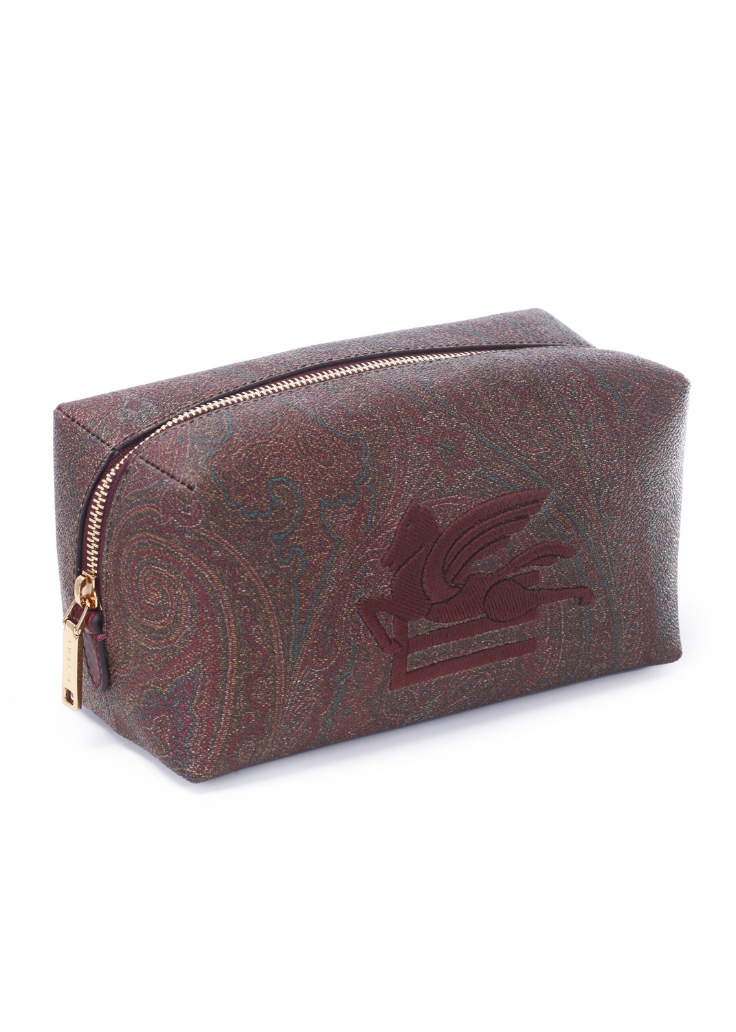 shop ETRO  Beauty: Etro necessaire realizzato nell'iconico tessuto Paisley jacquard e caratterizzato dal logo ETRO Pegaso ricamato a filo dall'effetto tridimensionale.
Dimensioni: 20 x 11 x 10 cm.
Esterno: Tessuto di cotone Paisley jacquard spalmato con grana opaca e doppiato in tela.
Finiture: 100% pelle di vitello.
Fodera: 100% poliestere.
Ricamo: 100% poliestere.
Chiusura con cerniera.
Accessori metallici con finitura color oro.
Fodera in tessuto logato ETRO.
Made in Italy.. 10389 7863-0600 number 9081952